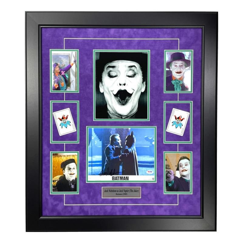 Jack Nicholson Autographed Joker 8x10 Photo Framed PSA/DNA Signed Batman 1989: Country of Origin: United States,Industry: Movies,Movie: Batman,Signed by: Jack Nicholson,Signed: Yes,Size: 8x10,Autograph Authentication: Professional Sports (PSA/DNA),Object Type: