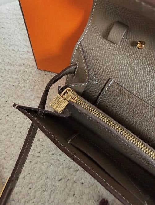 Hermes Kelly Classique To Go Wallet Etoupe Epsom Leather GHW (2023) Unworn - 10