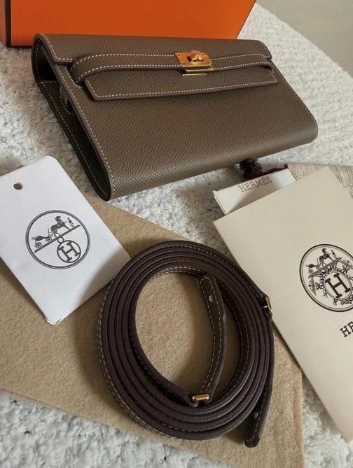 Hermes Kelly Classique To Go Wallet Etoupe Epsom Leather GHW (2023) Unworn - 3