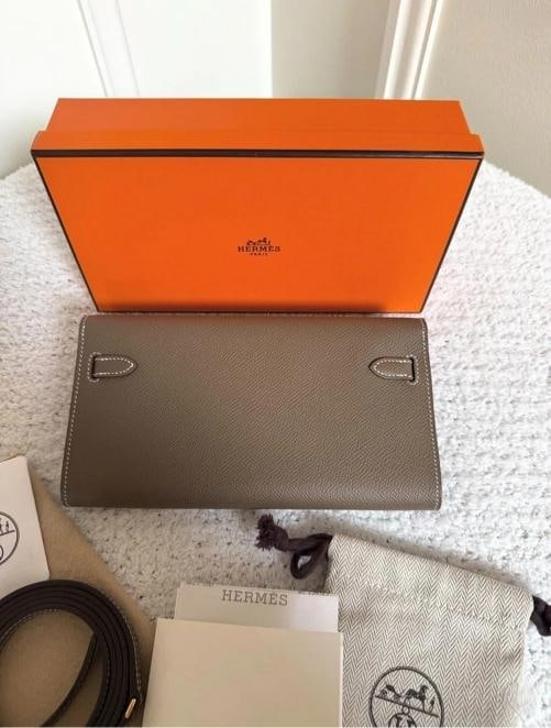 Hermes Kelly Classique To Go Wallet Etoupe Epsom Leather GHW (2023) Unworn - 5