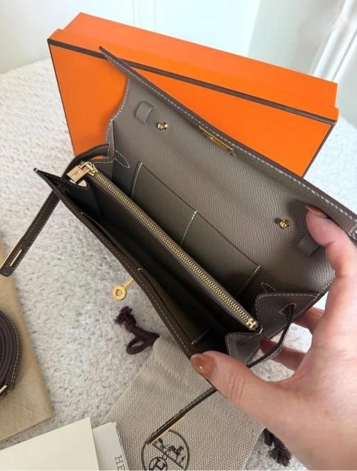 Hermes Kelly Classique To Go Wallet Etoupe Epsom Leather GHW (2023) Unworn - 9