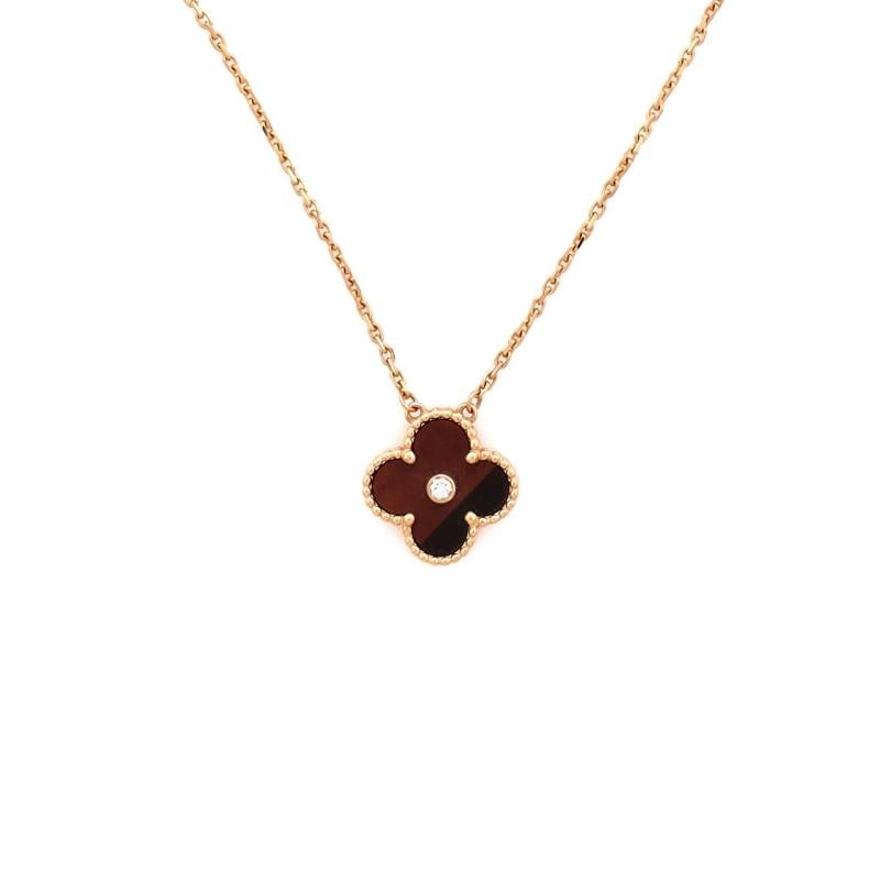 Van Cleef & Arpels Vintage Alhambra Pendant Necklace Limited Edition 18K Rose: Condition: Pre-owned - Good,Brand: Van Cleef & Arpels,Main Stone: Tiger'S-Eye,Metal: 18K Rose Gold,Metal Purity: 18K,Style: Pendant,Type: Necklace,Color: Rose Gold,Material: 18K Rose Gold, Diamond 