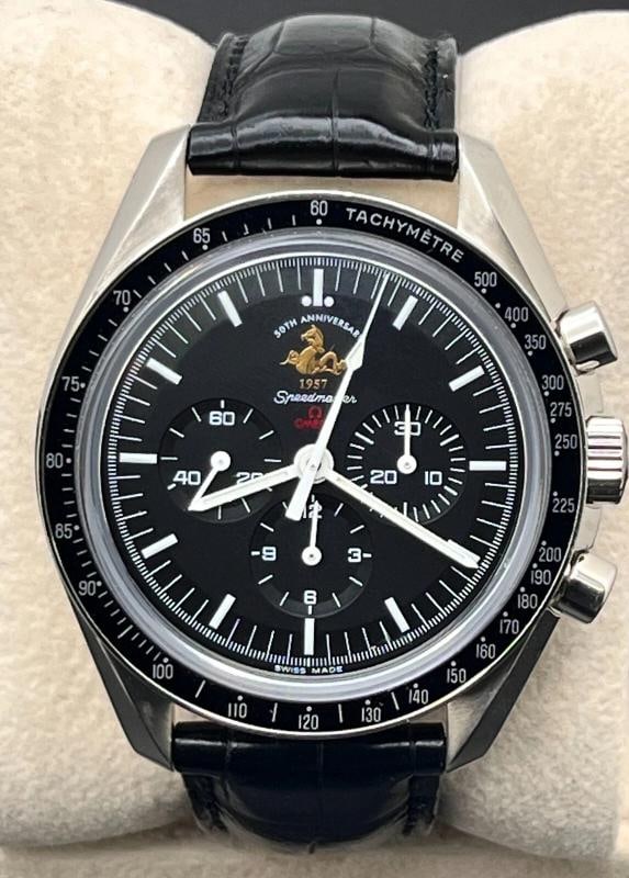 Omega Speedmaster Professional Moonwatch 311.30.42.30.01.001 50th Anniversary: Condition: Pre-owned - Good,Bezel Color: Black,Movement: Mechanical (Manual),With Papers: No,Year Manufactured: 2007-2008,Reference Number: 311.30.42.30.01.001,Brand: OMEGA,Department: Men,Type: