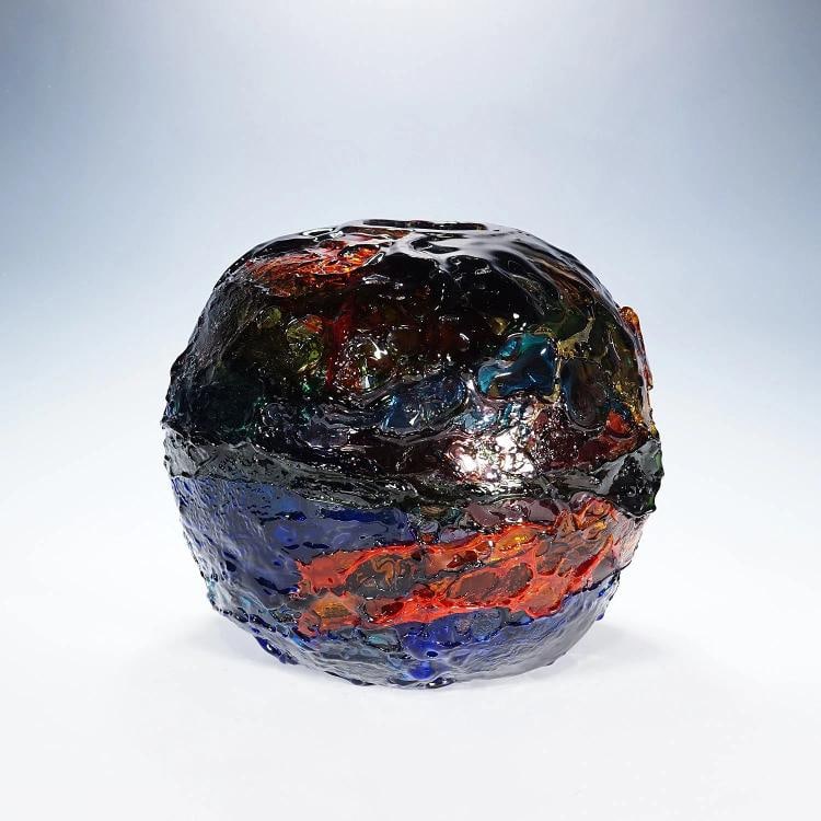 Large Spherical Vase Geacolor by Gae Aulenti for Venini, Murano, 1997: height: 11.22 inches diameter: 11.42 inches. Condition: Used,Brand: ArtGlass,Type: Vase,Country of Origin: Italy 
