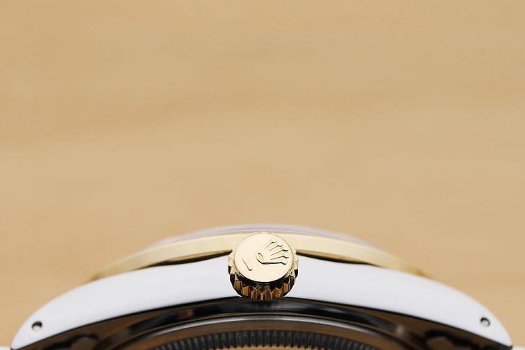 ROLEX DATEJUST 16233 BLACK FACTORY DIAMOND SAPPHIRE 18K GOLD STEEL WATCH - 9