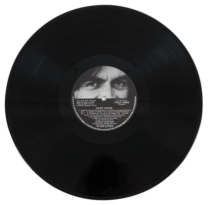 George Harrison Authentic Signed Dark Horse Album Cover W/ Vinyl JSA - 5