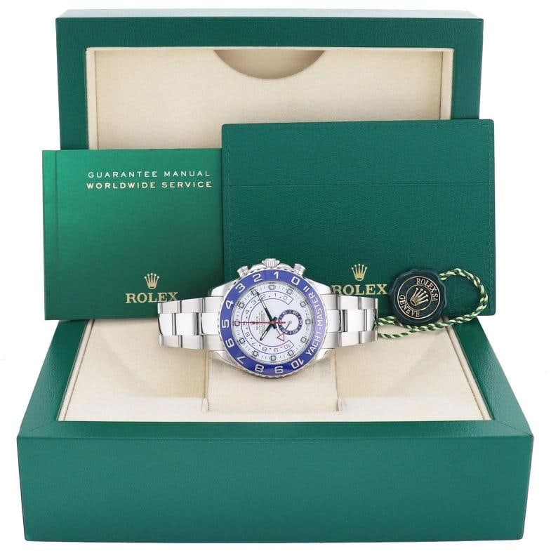 2016 MINT Rolex Yacht-Master II 44mm Steel White Blue Ceramic 116680 Watch Box - 8