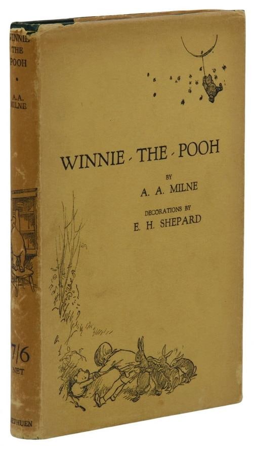 Winnie the Pooh ~ A. A. MILNE ~ First British Edition ~ 1st Printing DJ 1926 AA: Author: Milne, A. A.; E. H. Shepard [Illustrations,Country of Origin: United States of America,Publisher: Methuen & Co,Year Printed: 1926,Special Attributes: 1st Edition, Dust Jacket,Binding: