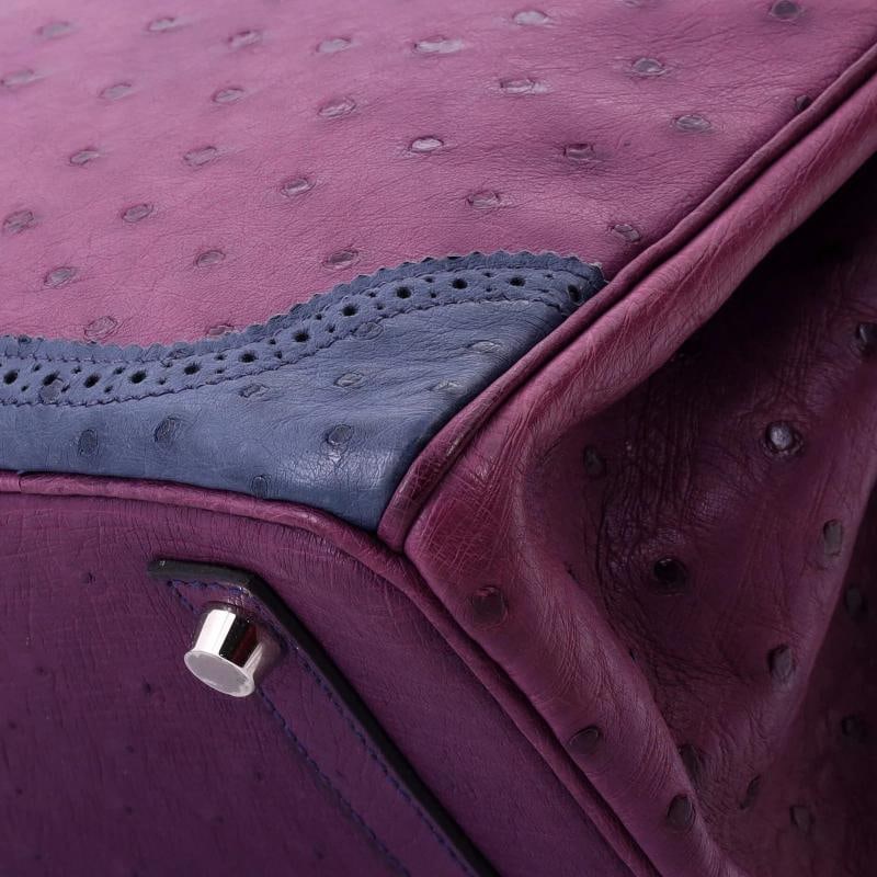 Hermes Birkin Ghillies Bag Tricolor Ostrich with Palladium Hardware 30 - 7