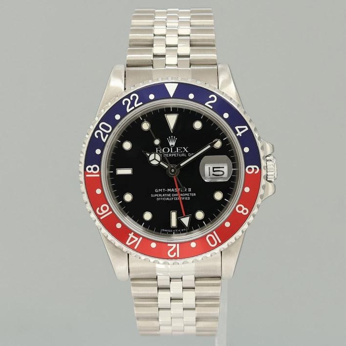 PAPERS MINT Rolex GMT-Master 2 Pepsi Blue Red Jubilee Steel 16710 Watch Box/papers - 2