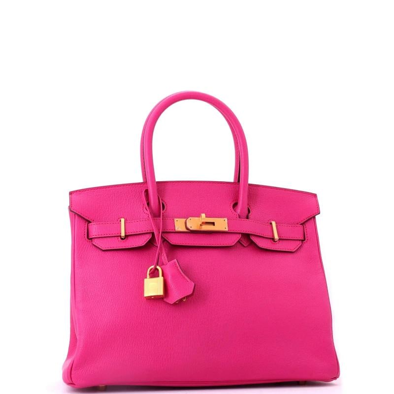 Hermes Birkin Handbag Pink Chevre Mysore with Brushed Gold Hardware 30 - 2