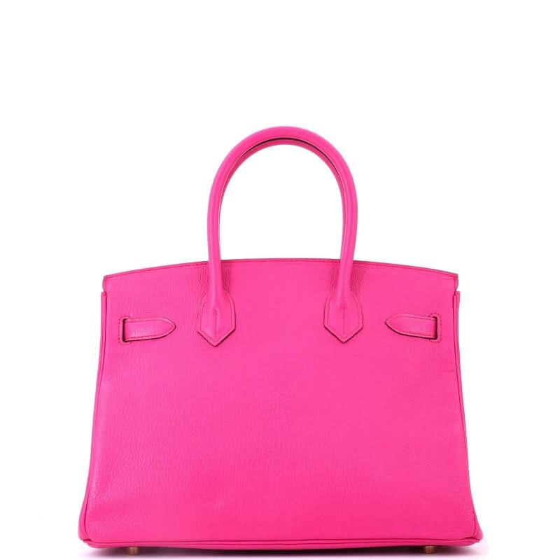 Hermes Birkin Handbag Pink Chevre Mysore with Brushed Gold Hardware 30 - 3