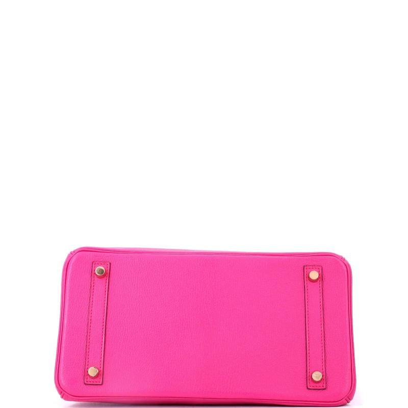 Hermes Birkin Handbag Pink Chevre Mysore with Brushed Gold Hardware 30 - 4