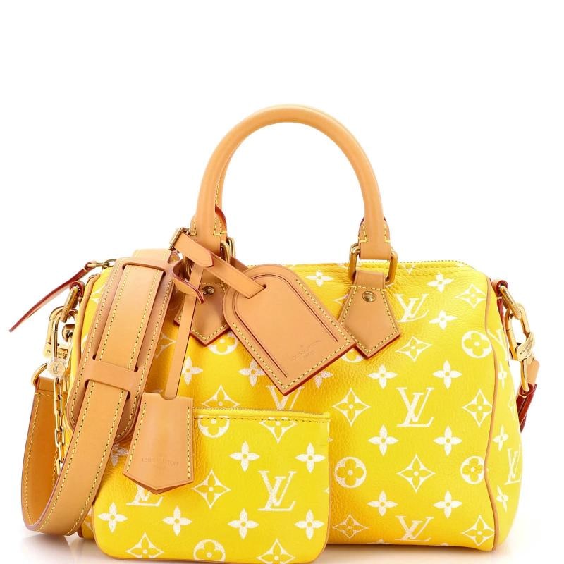 Louis Vuitton Speedy P9 Bandouliere Bag Monogram Leather 25: Condition: Pre-owned - Excellent,Brand: Louis Vuitton,Exterior Material: Canvas Coated,Style: Top Handle,Exterior Color: Yellow,Department: Women,Size: 25,Accessories: Clochette, Lock, Pochette,