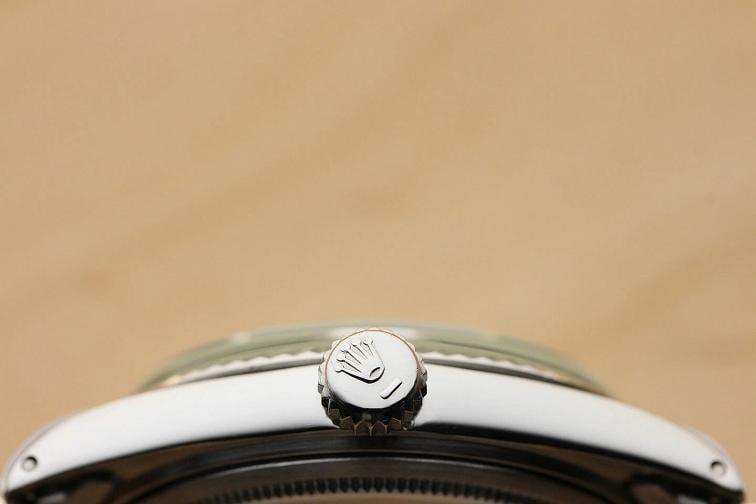 MENS ROLEX DATEJUST BLACK DIAMOND DIAL 18K WHITE GOLD FLUTED BEZEL STEEL WATCH - 8