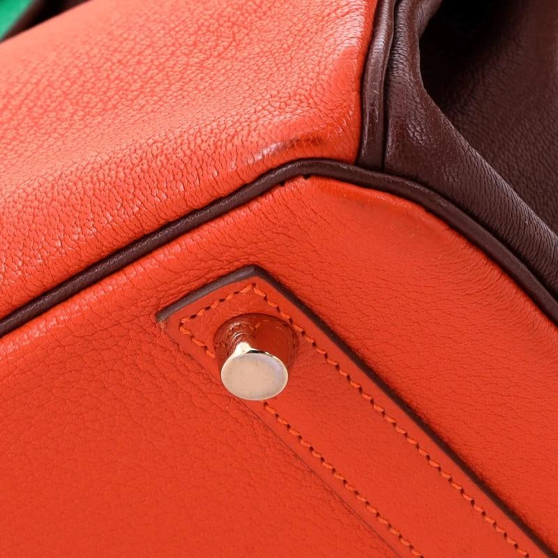 Hermes Birkin Handbag Tricolor Chevre Mysore with Gold Hardware 30 - 8