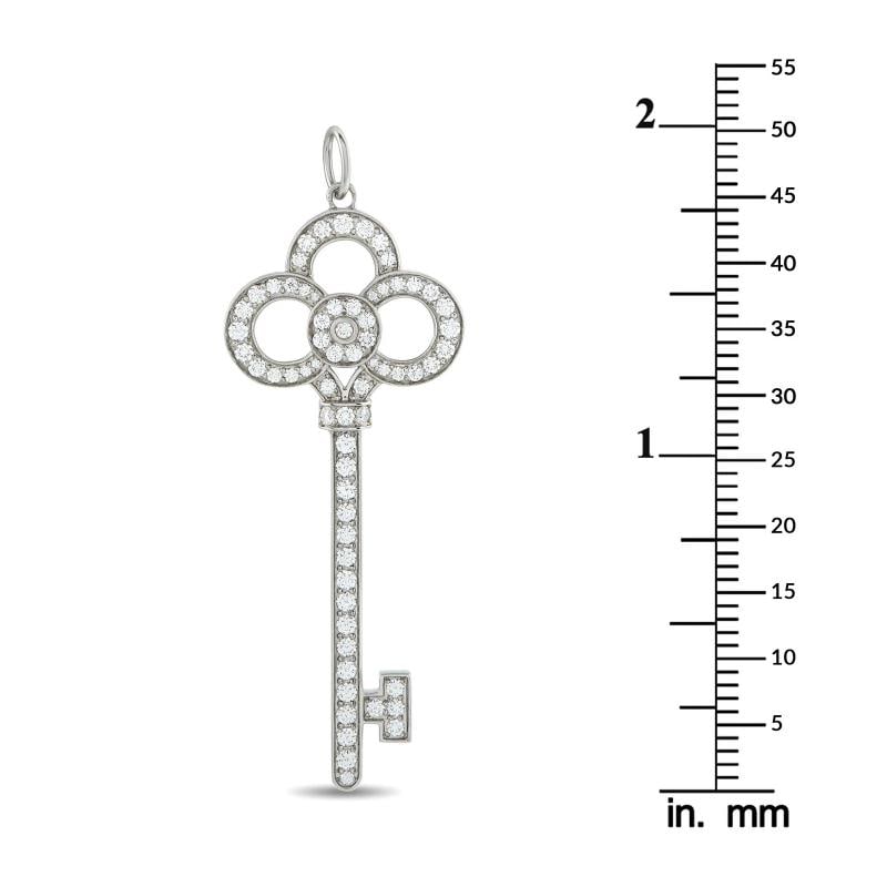 Tiffany & Co. Keys Platinum 0.64ct Diamond Crown Key Pendant - 4