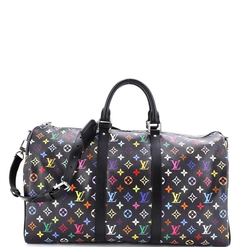 Louis Vuitton x Takashi Murakami Keepall Bandouliere Bag Monogram Multicolor 50: Accessories: Keys, Luggage Tag, Poignet, Dust Bag, Lock, With Strap Measurements: Height 11.5", Width 20", Depth 9". Condition: Pre-owned - Excellent,Brand: Louis Vuitton,Exterior Material: Canvas Coa