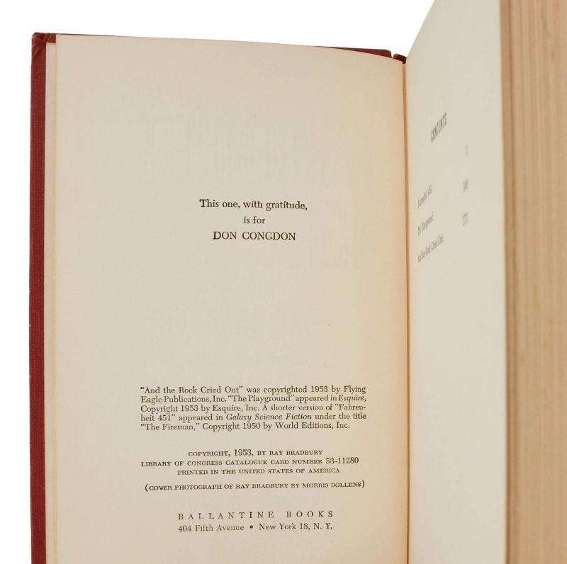 Fahrenheit 451 ~ SIGNED by RAY BRADBURY ~ First Edition ~ 1st Printing ~ 1953 - 7