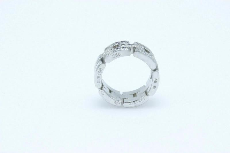 Cartier Maillon Panther 3 Row Diamond Wedding Band Ring 18k White Gold $8,750 - 4