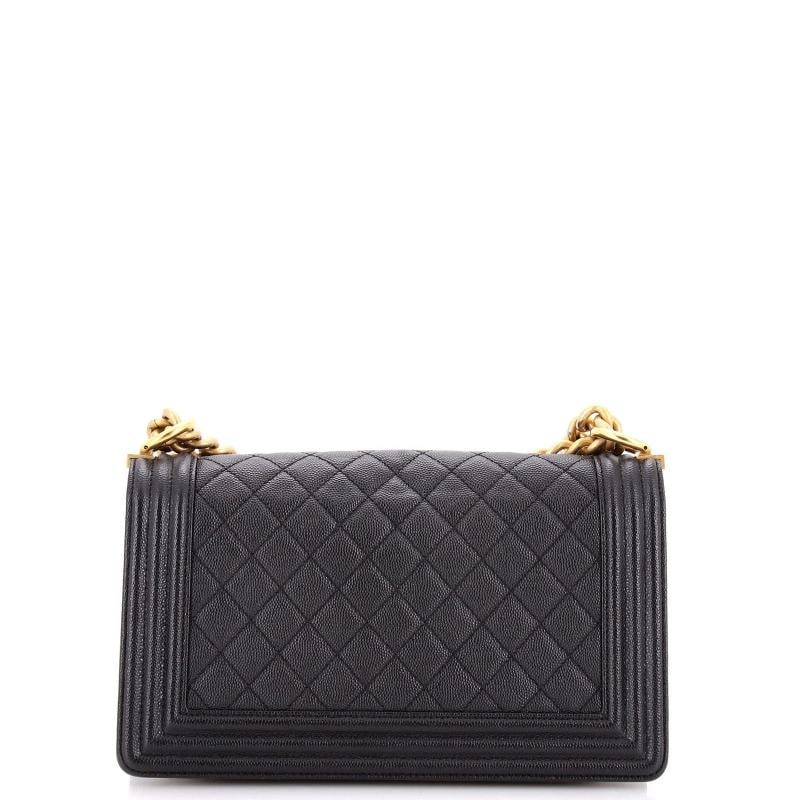 Chanel Boy Flap Bag Quilted Caviar Old Medium - 3