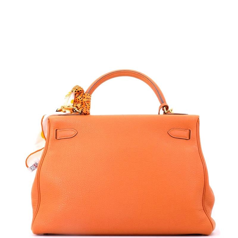 Hermes Kelly Handbag Orange Togo with Gold Hardware 32 - 3