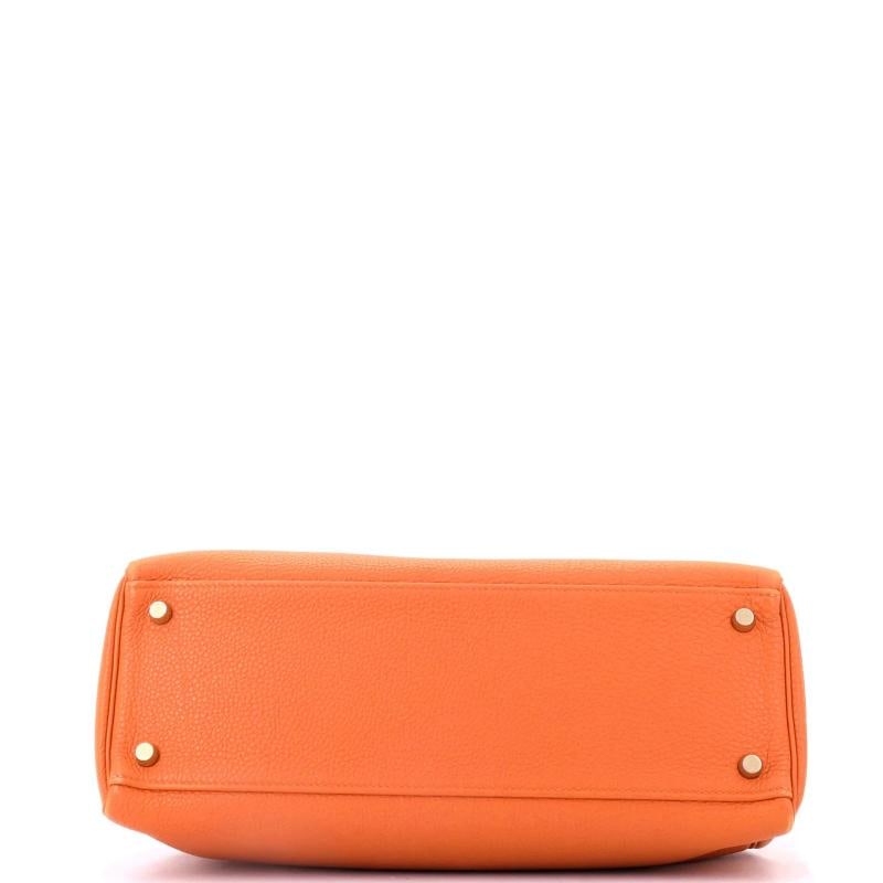 Hermes Kelly Handbag Orange Togo with Gold Hardware 32 - 4