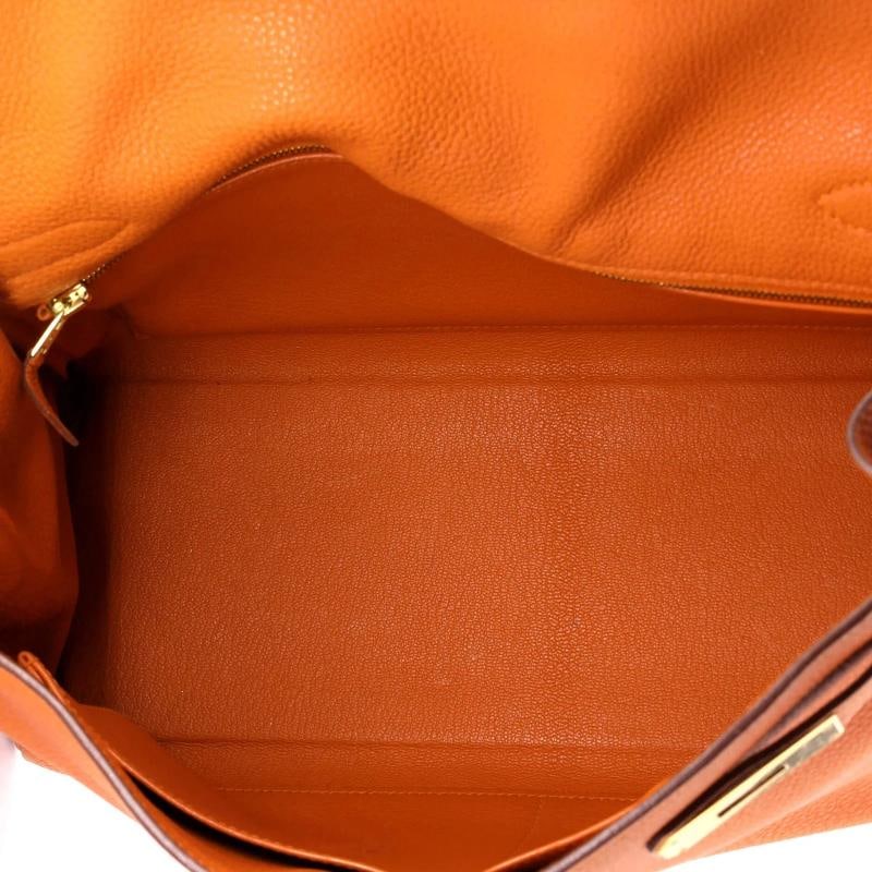 Hermes Kelly Handbag Orange Togo with Gold Hardware 32 - 5
