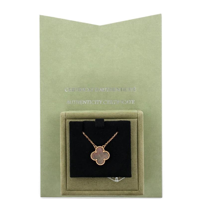 Van Cleef & Arpels Vintage Alhambra Pendant Necklace 18K Rose Gold and Grey - 2