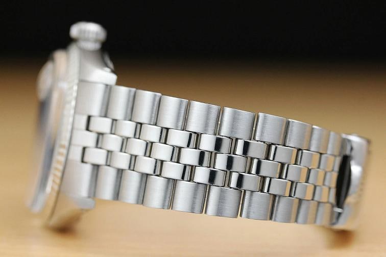 ROLEX MENS DATEJUST 1601 18K WHITE GOLD STAINLESS STEEL SILVER DIAMOND WATCH - 5