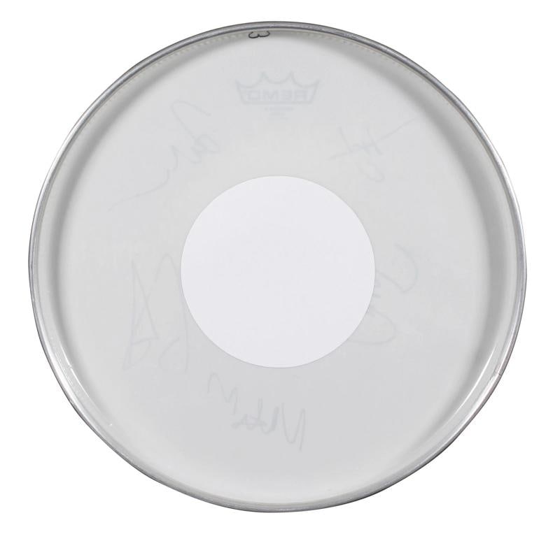 Foo Fighters (5) Grohl, Hawkins +3 Signed 15 Concert Used Drum Head BAS - 2