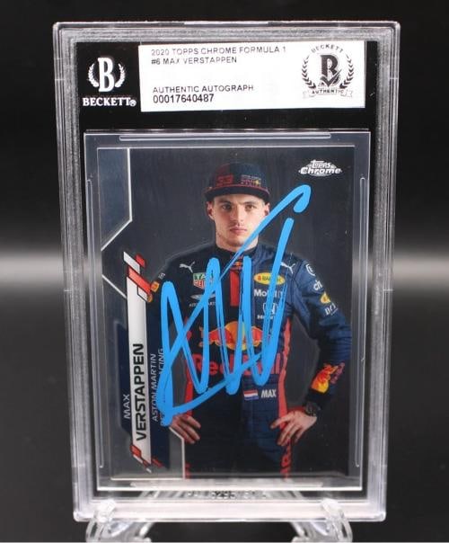 MAX VERSTAPPEN SIGNED 2020 TOPPS CHROME F1 FORMULA 1 #6 RC ROOKIE CARD BECKETT: Condition: Graded - BGS Authentic: Professionally graded ,League: Formula 1,Autographed: Yes,Set: 2020 Topps Chrome Formula 1,Signed By: Max Verstappen,Player/Athlete: Max Verstappen,Type: Sports