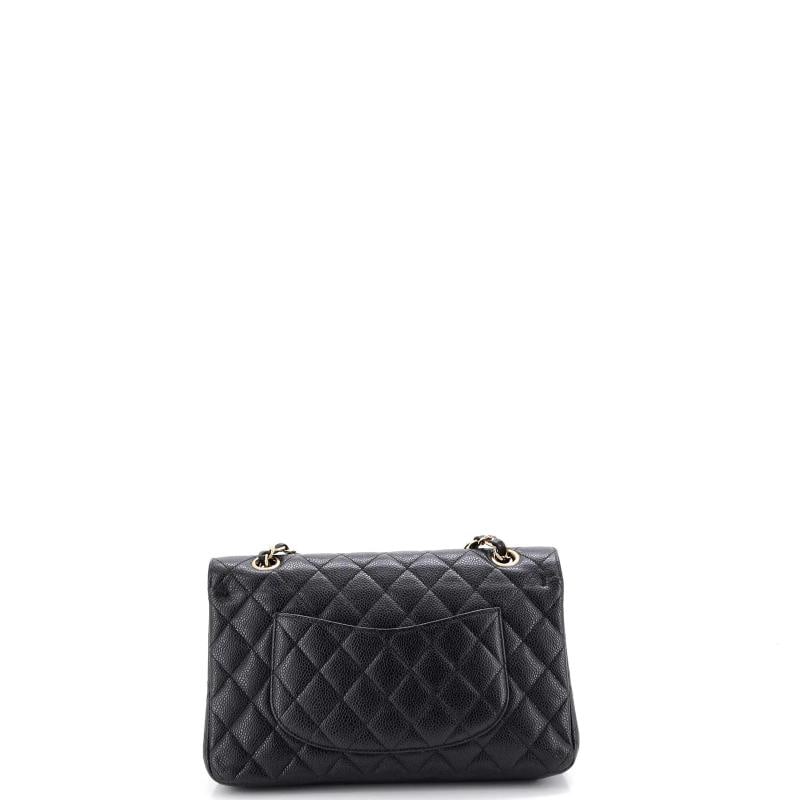 Chanel Vintage Classic Double Flap Bag Quilted Caviar Medium - 3