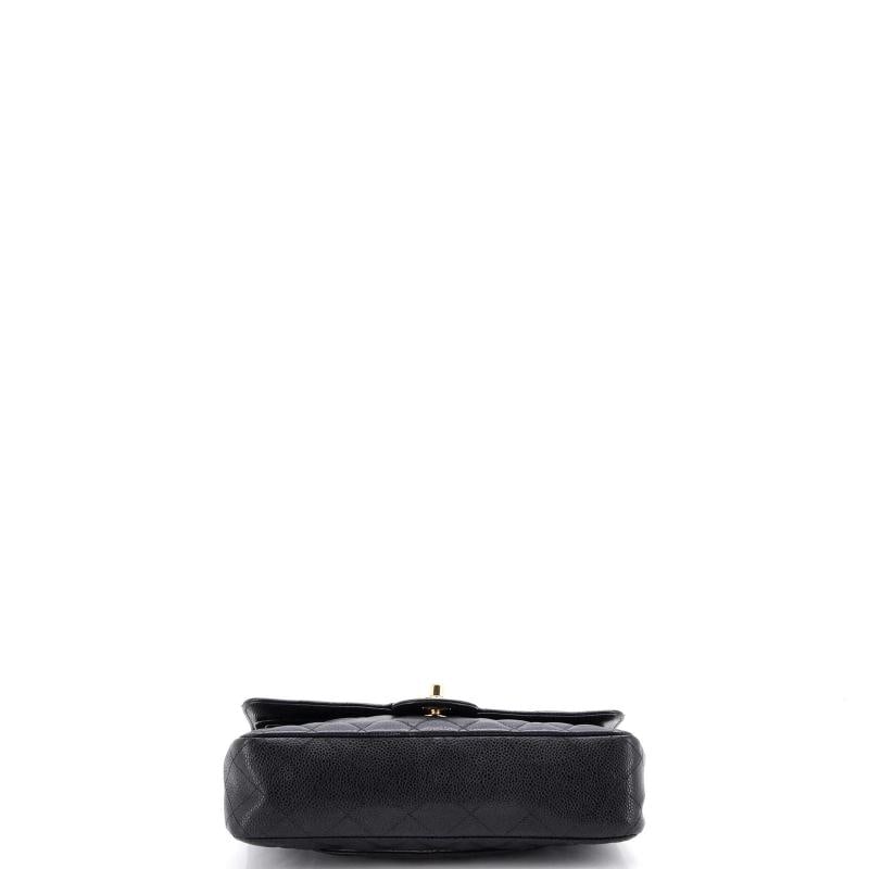 Chanel Vintage Classic Double Flap Bag Quilted Caviar Medium - 4