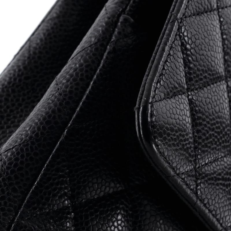 Chanel Vintage Classic Double Flap Bag Quilted Caviar Medium - 6