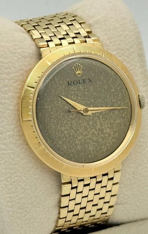 Vintage Rolex Precision Disco Volante 9919 36mm Tropical Dial Yellow Gold - 2