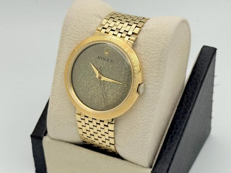 Vintage Rolex Precision Disco Volante 9919 36mm Tropical Dial Yellow Gold - 3