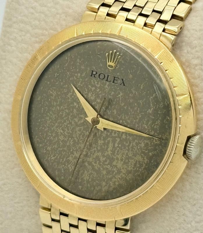 Vintage Rolex Precision Disco Volante 9919 36mm Tropical Dial Yellow Gold - 4