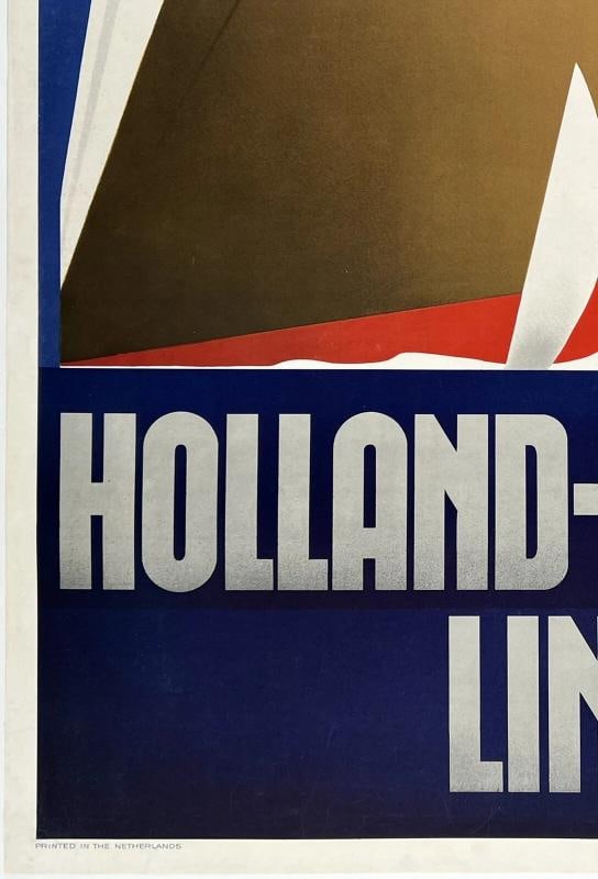 Original Vintage Poster HOLLAND AMERIKA LINIE Netherlands Travel Cruise Ship OL - 4