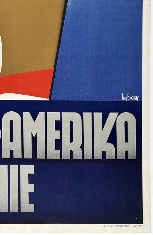 Original Vintage Poster HOLLAND AMERIKA LINIE Netherlands Travel Cruise Ship OL - 5