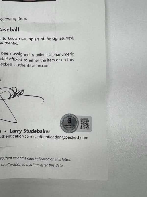Tiger Woods Single Signed Game Used Major League Baseball Beckett COA - 4