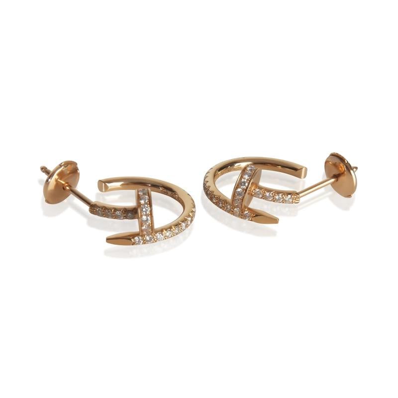 Cartier Rose Gold Diamond Small Model Juste Un Clou Earrings - 2