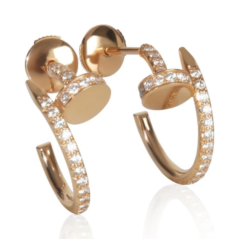 Cartier Rose Gold Diamond Small Model Juste Un Clou Earrings - 3