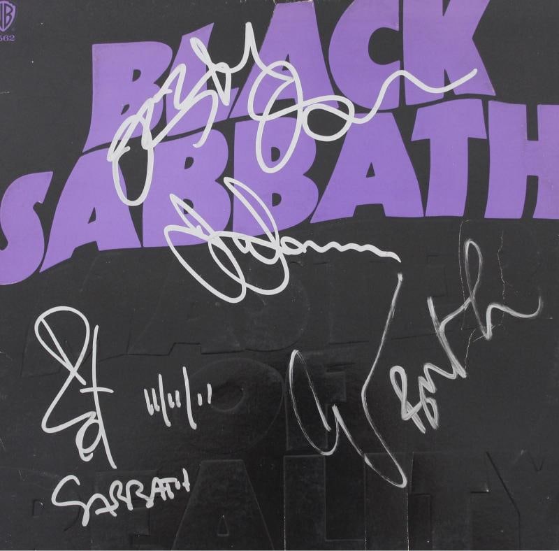 Black Sabbath (4) Osbourne, Iommi, Ward & Butler Signed Album Cover w Vinyl PSA - 2