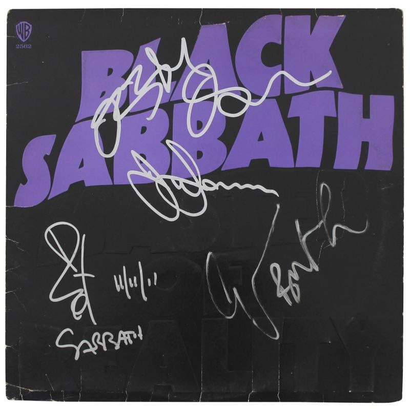 Black Sabbath (4) Osbourne, Iommi, Ward & Butler Signed Album Cover w Vinyl PSA - 3