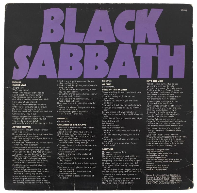 Black Sabbath (4) Osbourne, Iommi, Ward & Butler Signed Album Cover w Vinyl PSA - 4