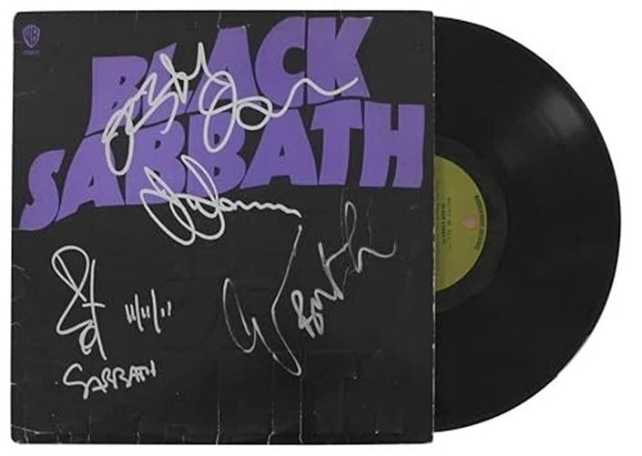 Black Sabbath (4) Osbourne, Iommi, Ward & Butler Signed Album Cover w Vinyl PSA - 7