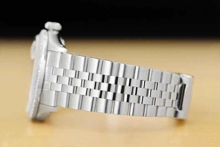 ROLEX MENS DATEJUST BLACK DIAL 18K GOLD STEEL DIAMOND WATCH w/ FOLDED BRACELET - 5