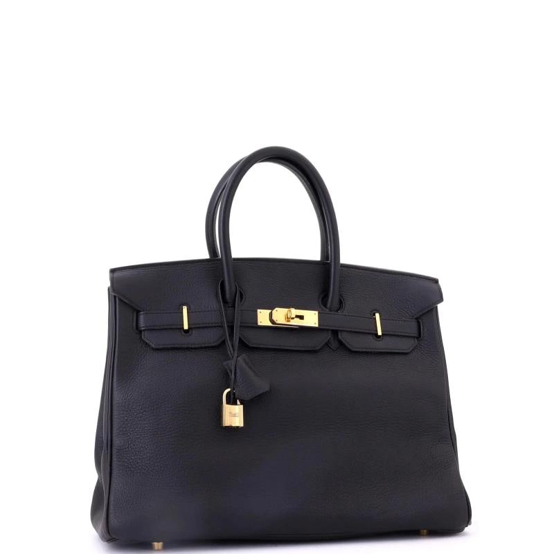 Hermes Birkin Handbag Black Togo with Gold Hardware 35 - 2