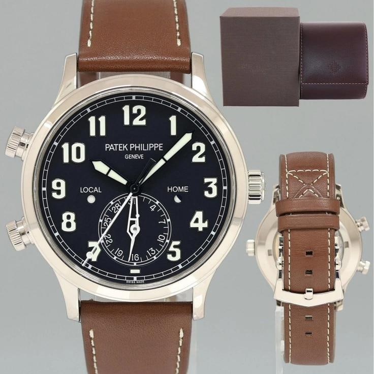 MINT 5524G Patek Philippe Blue Leather White Gold Travel Time 42mm Watch: Brand Patek Philippe Model Travel Time Complications Ref # 5524G Gender Men's Metal White Gold Case Size 42mm Wrist Size Will fit up to an 8" wrist Movement Patek Philippe Automatic Movement with trav